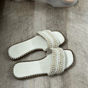 Pearl detail sandals